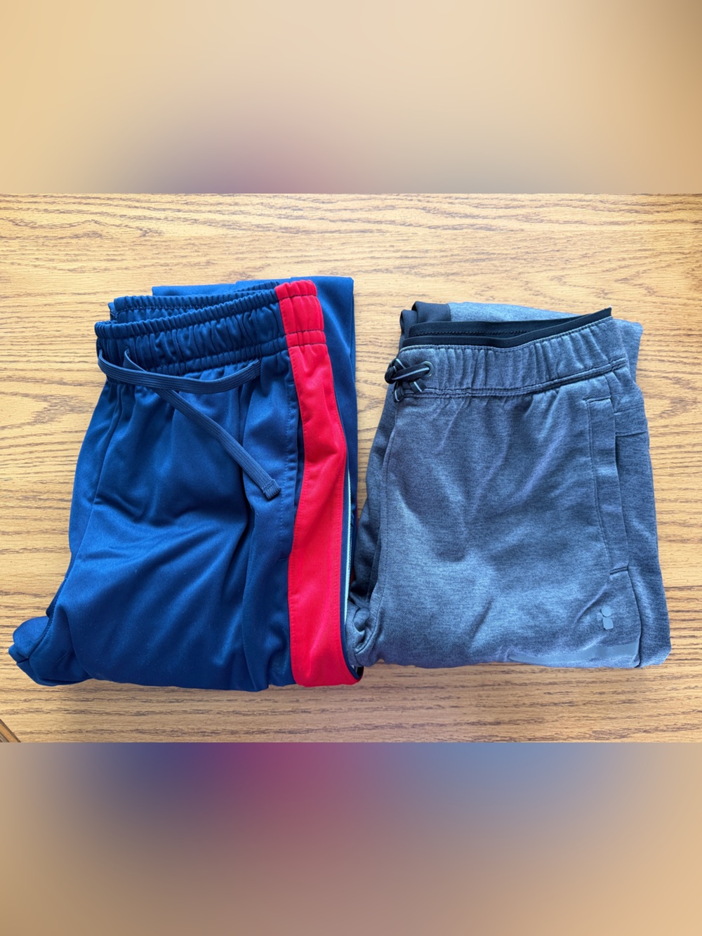 Boys (14-16) Active Sweatpants - Blue with Red Trim, Gray Heather - Bundle (2)
